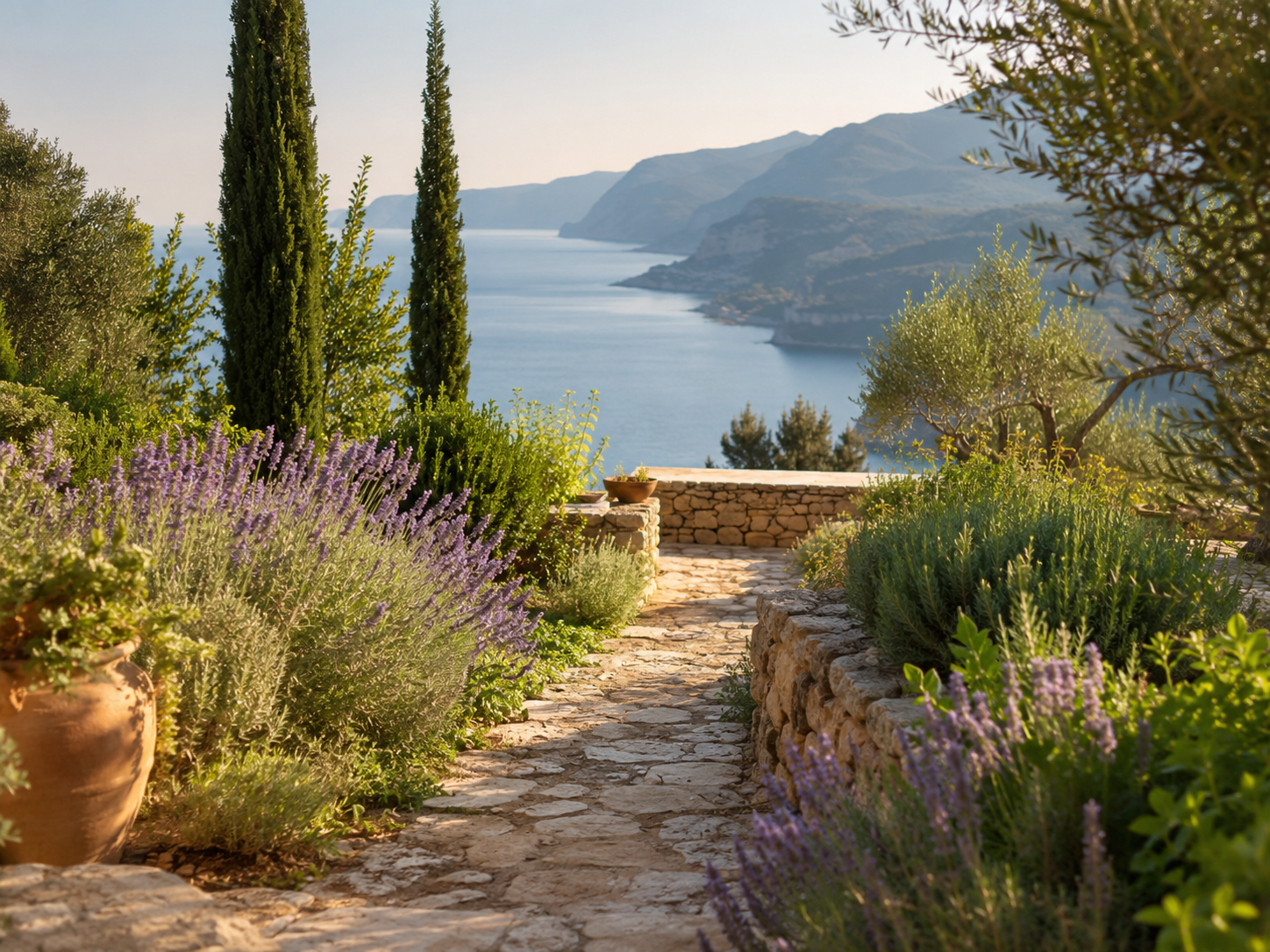 Mediterraner Naturbereich mit Meerblick